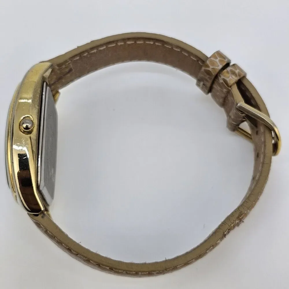 Gossip Watch Women 31MM White Dial Brown Leather Band‎ Straps New Battery